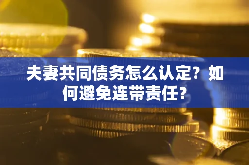 济南夫妻共同债务怎么认定？如何避免连带责任？