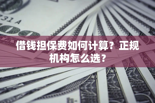 济南借钱担保费如何计算？正规机构怎么选？
