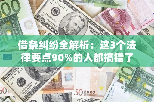 济南借条纠纷全解析：这3个法律要点90%的人都搞错了