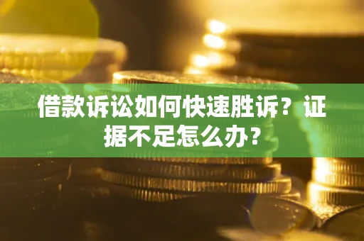 济南借款诉讼如何快速胜诉？证据不足怎么办？